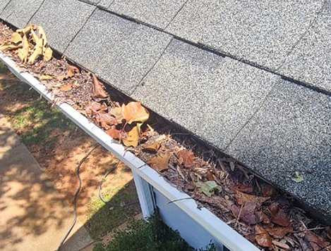 Gutter before cleaning